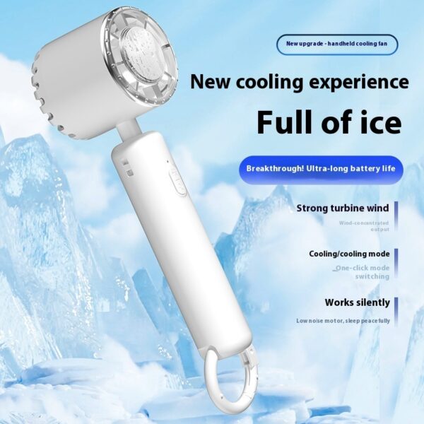 Portable Ice Compress Small Handheld Fan USB Rechargeable Cooling Fan - Image 3