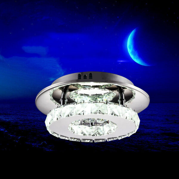 Creative Stainless Steel Crystal Lamp Round Ring Chandelier - Image 4