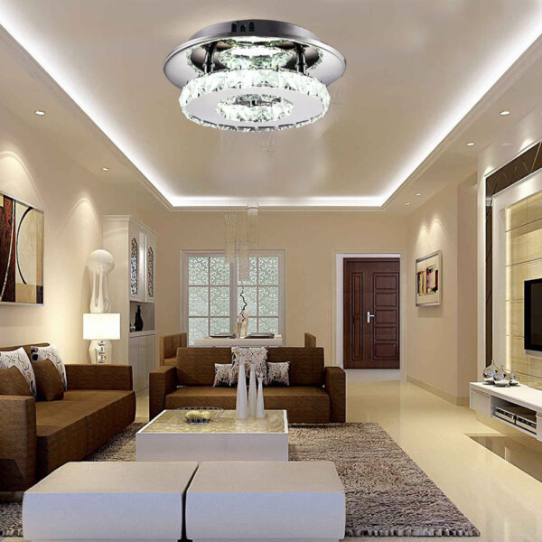 Creative Stainless Steel Crystal Lamp Round Ring Chandelier - Image 5
