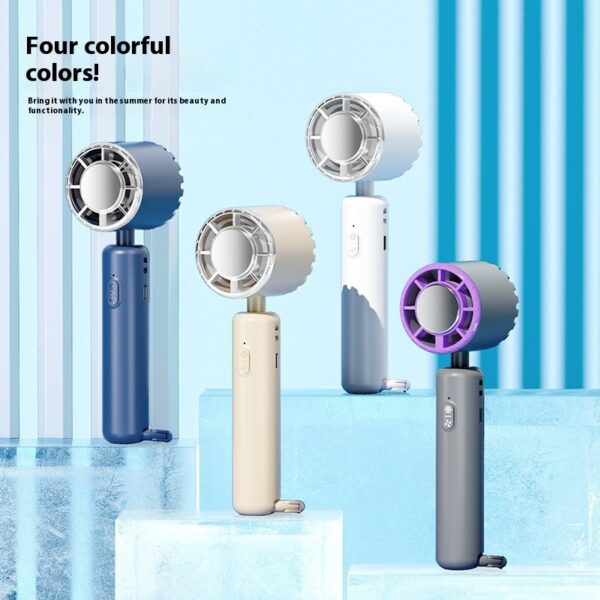 Portable Ice Compress Small Handheld Fan USB Rechargeable Cooling Fan