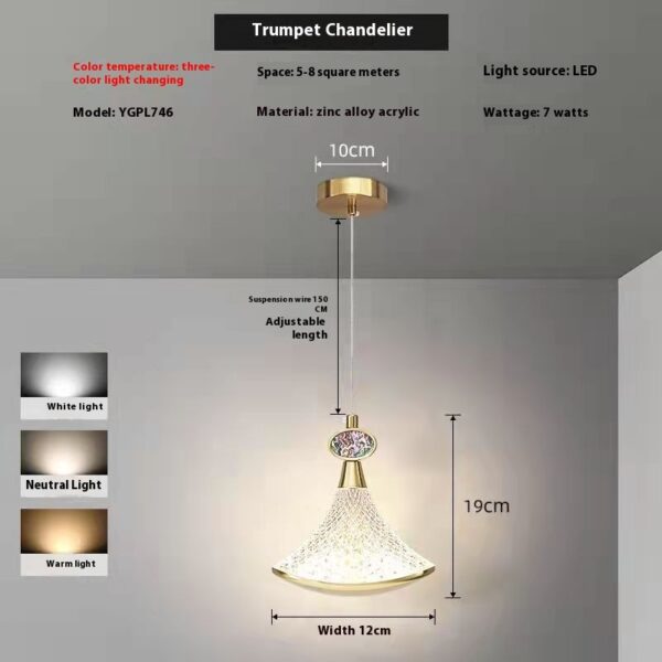 Bedroom Bedside Lamp Minimalist Small Droplight - Image 7