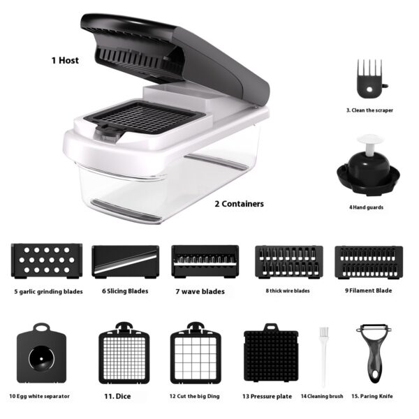 Household Multi-function Vegetable Chopper Kitchen 15-in-one - Image 4