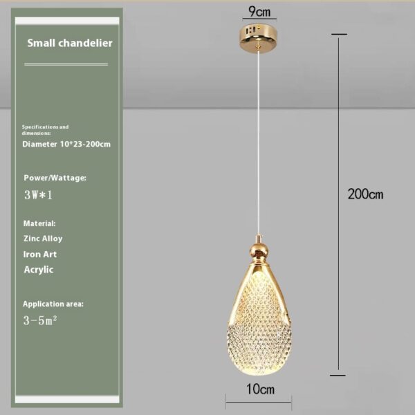 Bedroom Bedside Lamp Minimalist Small Droplight - Image 10
