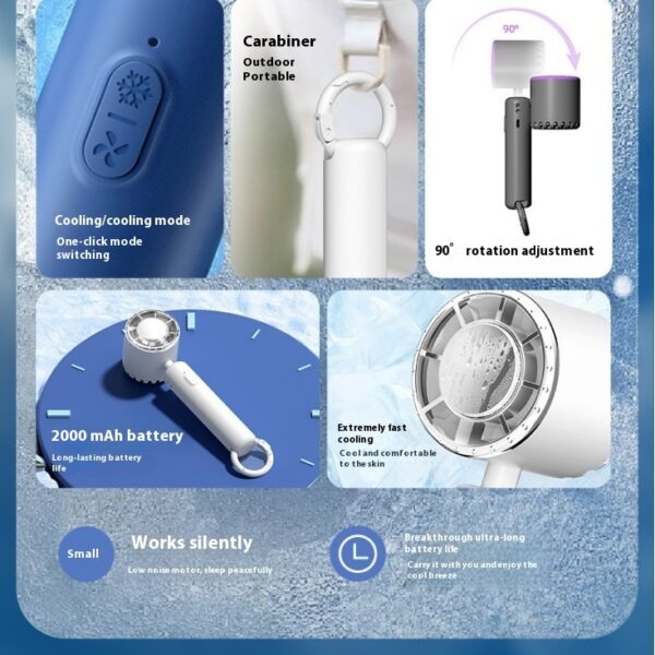 Portable Ice Compress Small Handheld Fan USB Rechargeable Cooling Fan - Image 7
