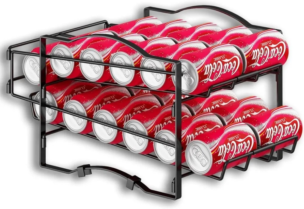 4 Tiers Can Organizer Rack, 48 Cans Soda Can Dispenser Organizer For Refrigerator, Set Of 2 Stackable Beverage Dispenser Rack - Image 10