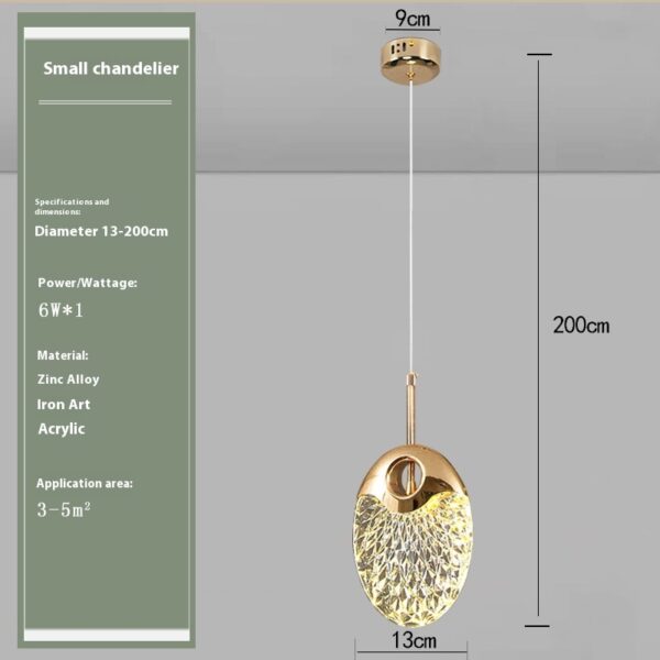 Bedroom Bedside Lamp Minimalist Small Droplight - Image 4