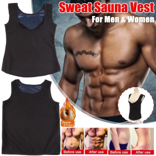 Sauna Shirt For Men Women Weight Loss Sweat Vest Suit Waist Trainer Shaper Slimming Workout Shapewear Tanks Fat Burner Shapewear - Image 6