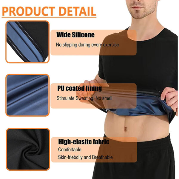 Sauna Shirt For Men Women Weight Loss Sweat Vest Suit Waist Trainer Shaper Slimming Workout Shapewear Tanks Fat Burner Shapewear - Image 4