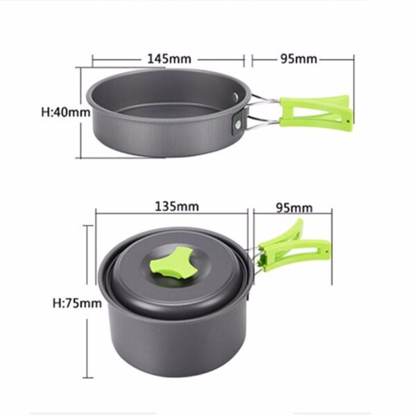 Outdoor Camping Pot Portable Combination 9 Piece Set - Image 2